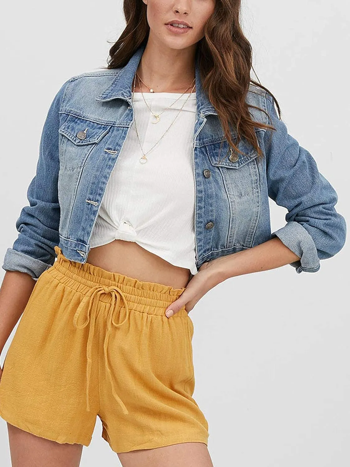 Jean Jacket Women Washed Denim Jacket