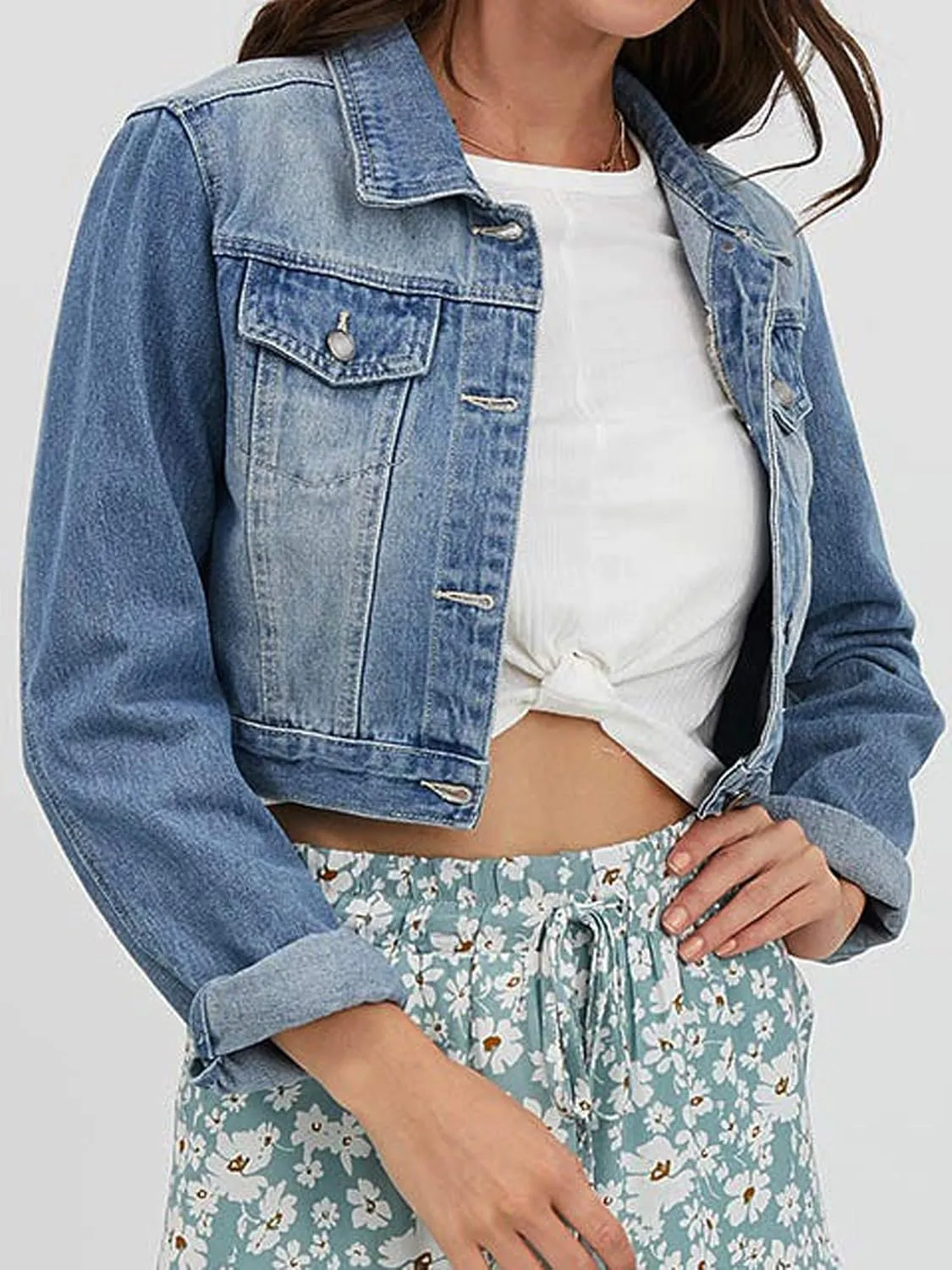 Jean Jacket Women Washed Denim Jacket