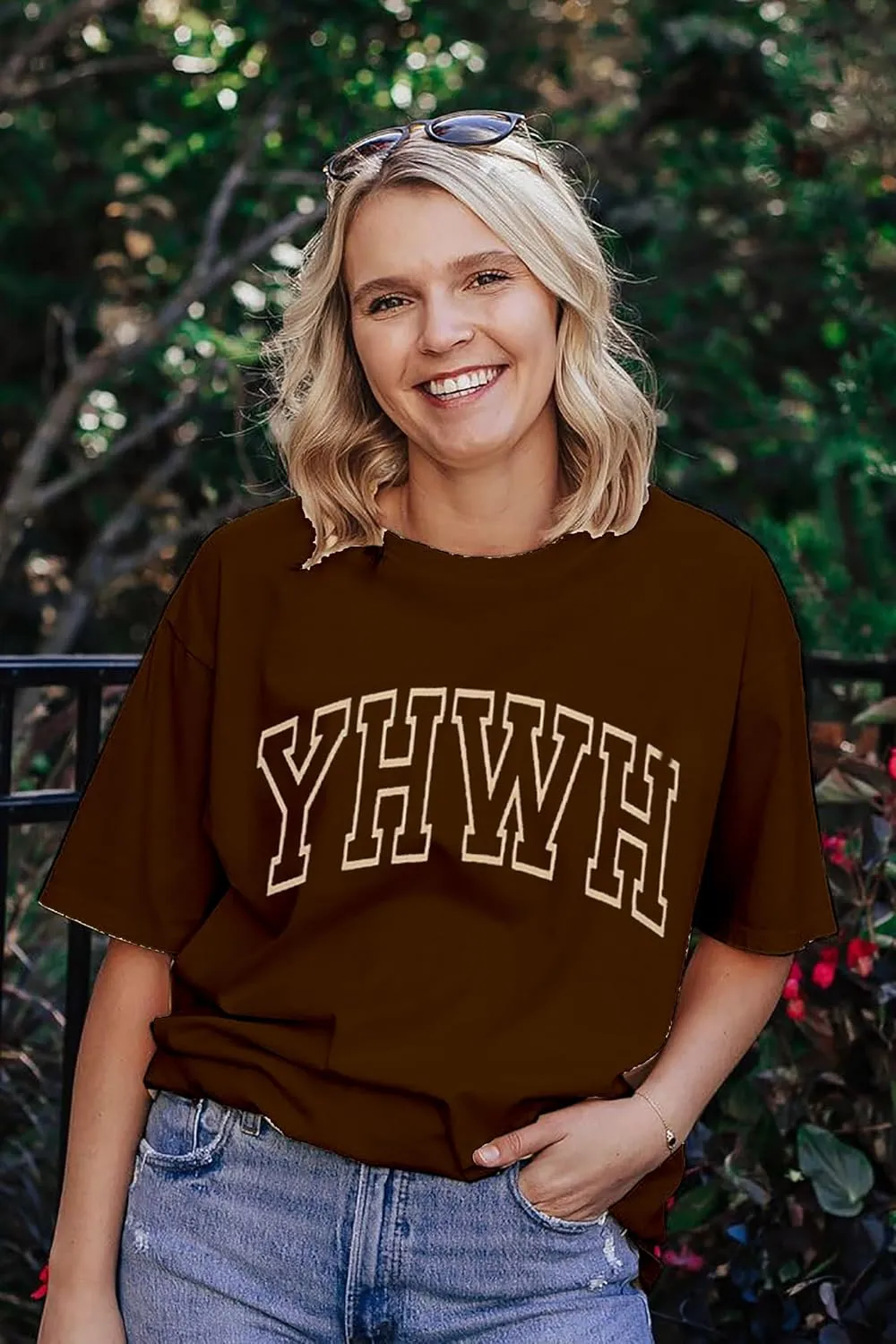 Jesus Shirts for Women Christian Oversized Shirt YHWH Tshirts Jesus Faith Inspirational Casual Tee Tops