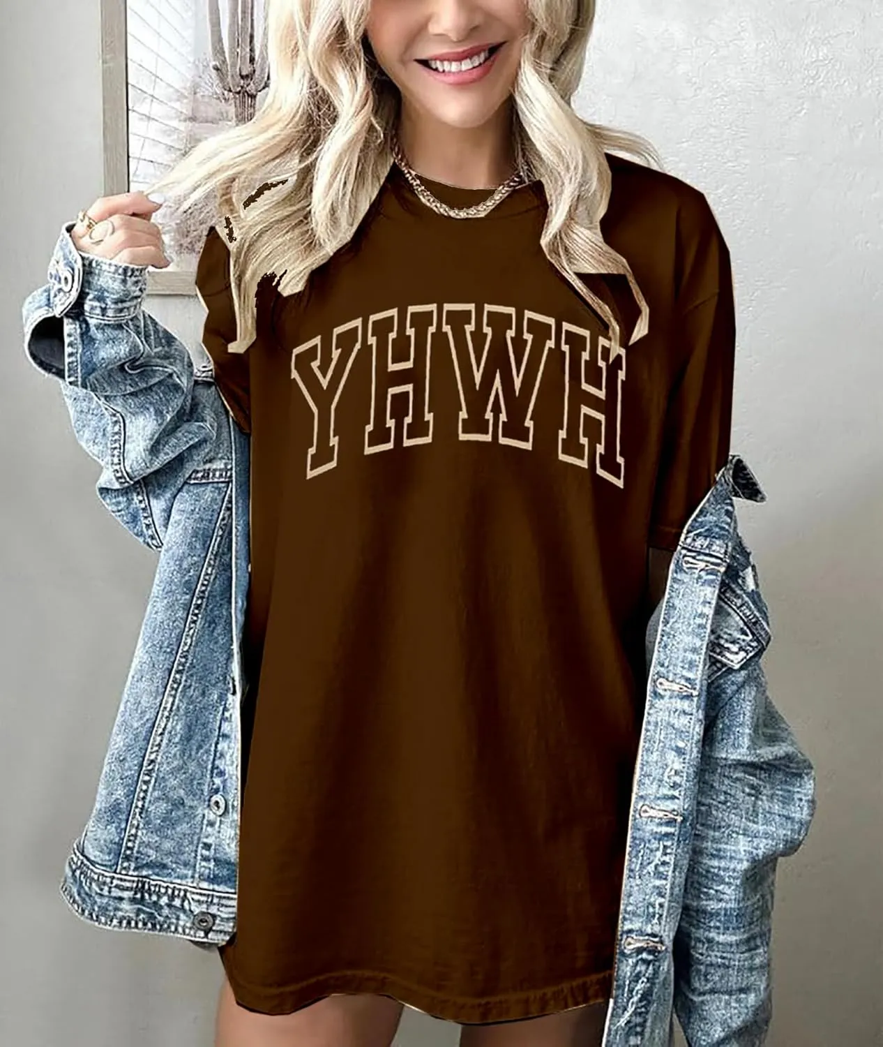 Jesus Shirts for Women Christian Oversized Shirt YHWH Tshirts Jesus Faith Inspirational Casual Tee Tops