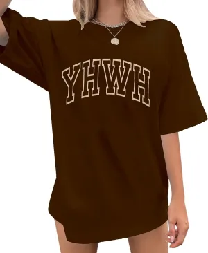 Jesus Shirts for Women Christian Oversized Shirt YHWH Tshirts Jesus Faith Inspirational Casual Tee Tops