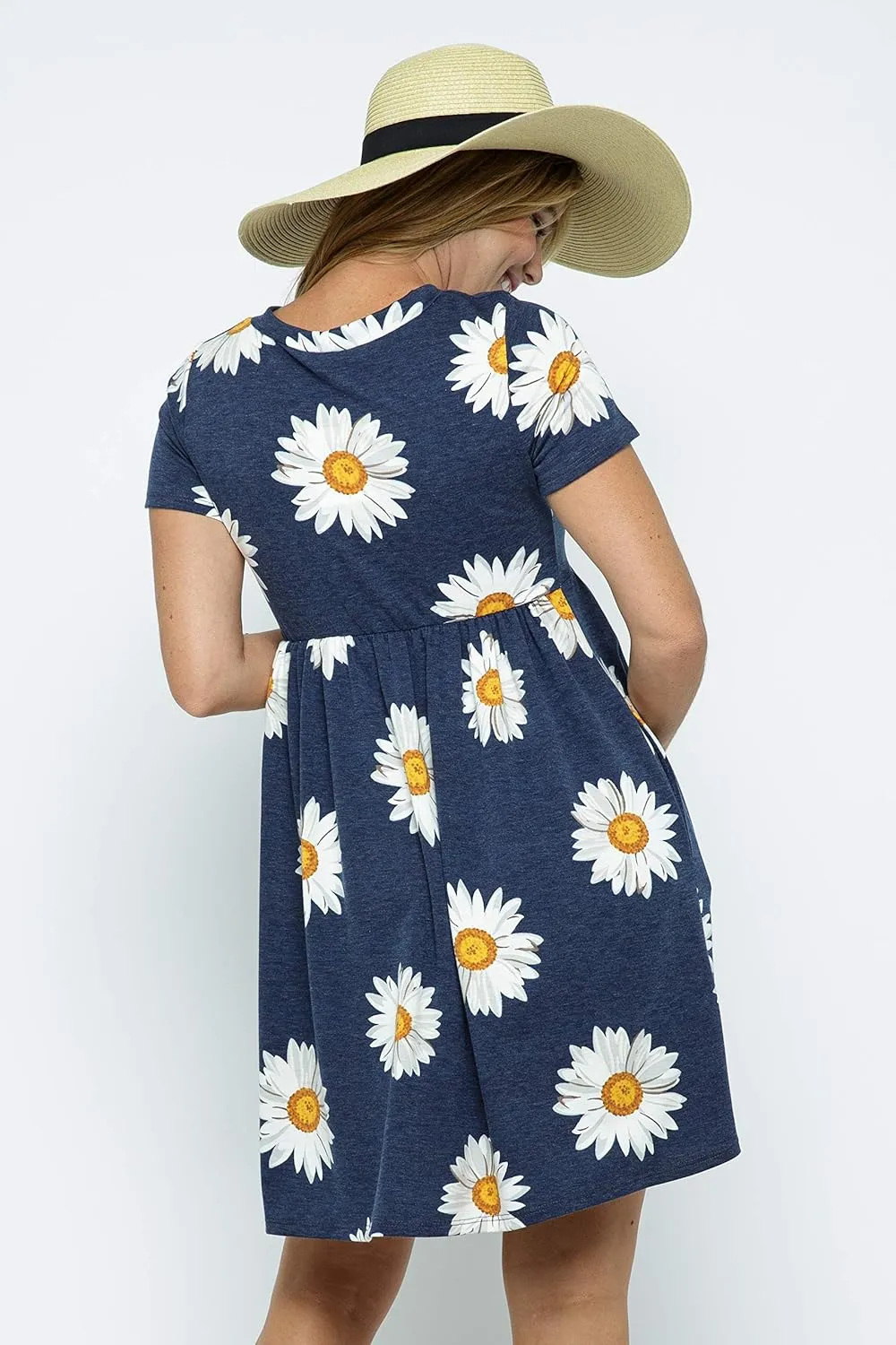 LaClef Women's Maternity Casual Mini T-Shirt Dress