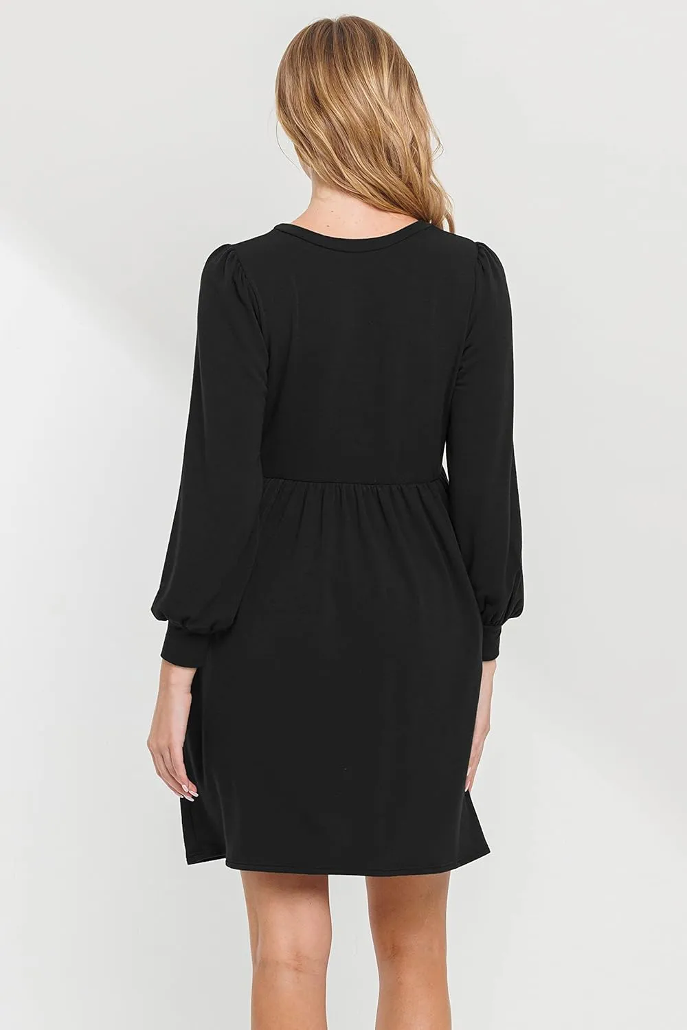 LaClef Women's Maternity Casual Mini T-Shirt Dress