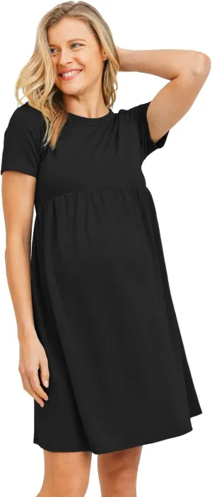 LaClef Women's Maternity Casual Mini T-Shirt Dress