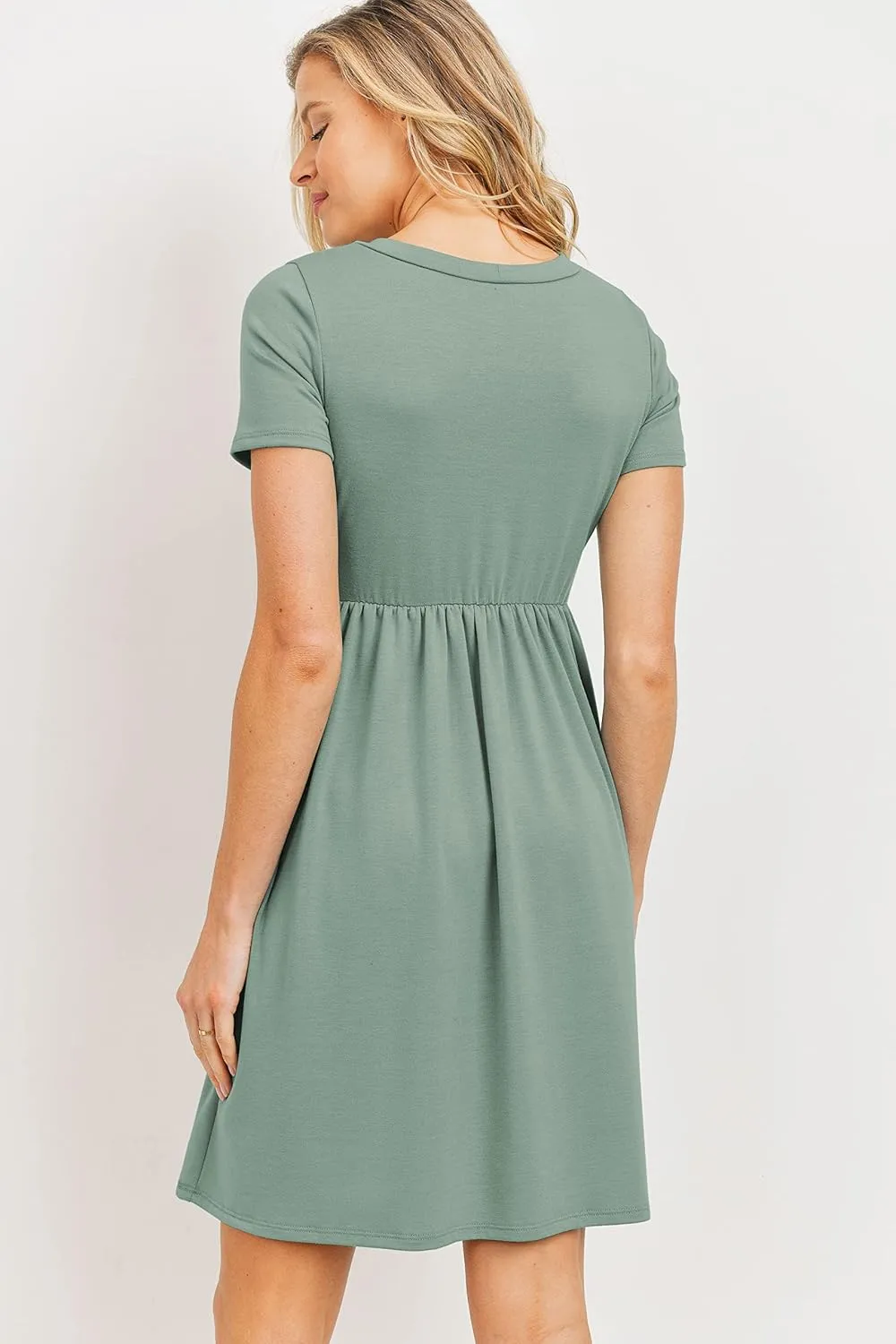 LaClef Women's Maternity Casual Mini T-Shirt Dress