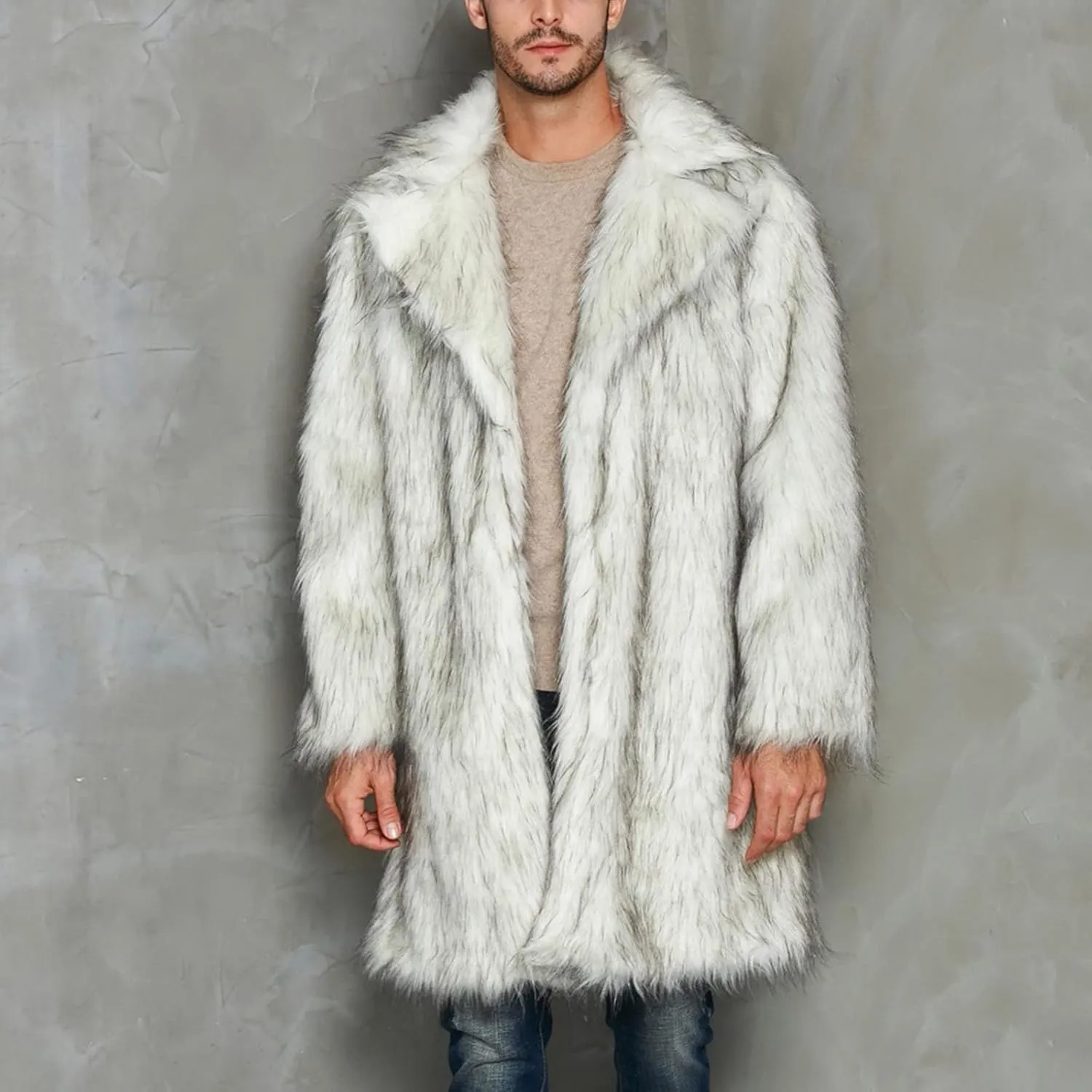 LCMTWX Coats for Men Cottonpadded Jacket Stand Collar Knitted Splice Sweater Coat Casual Men's Thicken Warm Winter Coat