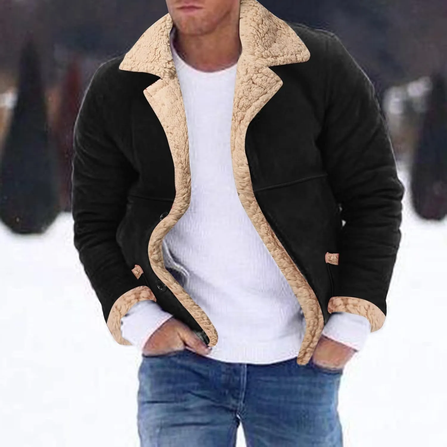 LCMTWX Men's Thick Thermal Winter Jacket Leisure Plus Size Hat Zip Pockets Cotton-Padded Warm Soft Hooded Mens Puffer