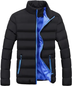 LCMTWX Men's Thick Thermal Winter Jacket Leisure Plus Size Hat Zip Pockets Cotton-Padded Warm Soft Hooded Mens Puffer
