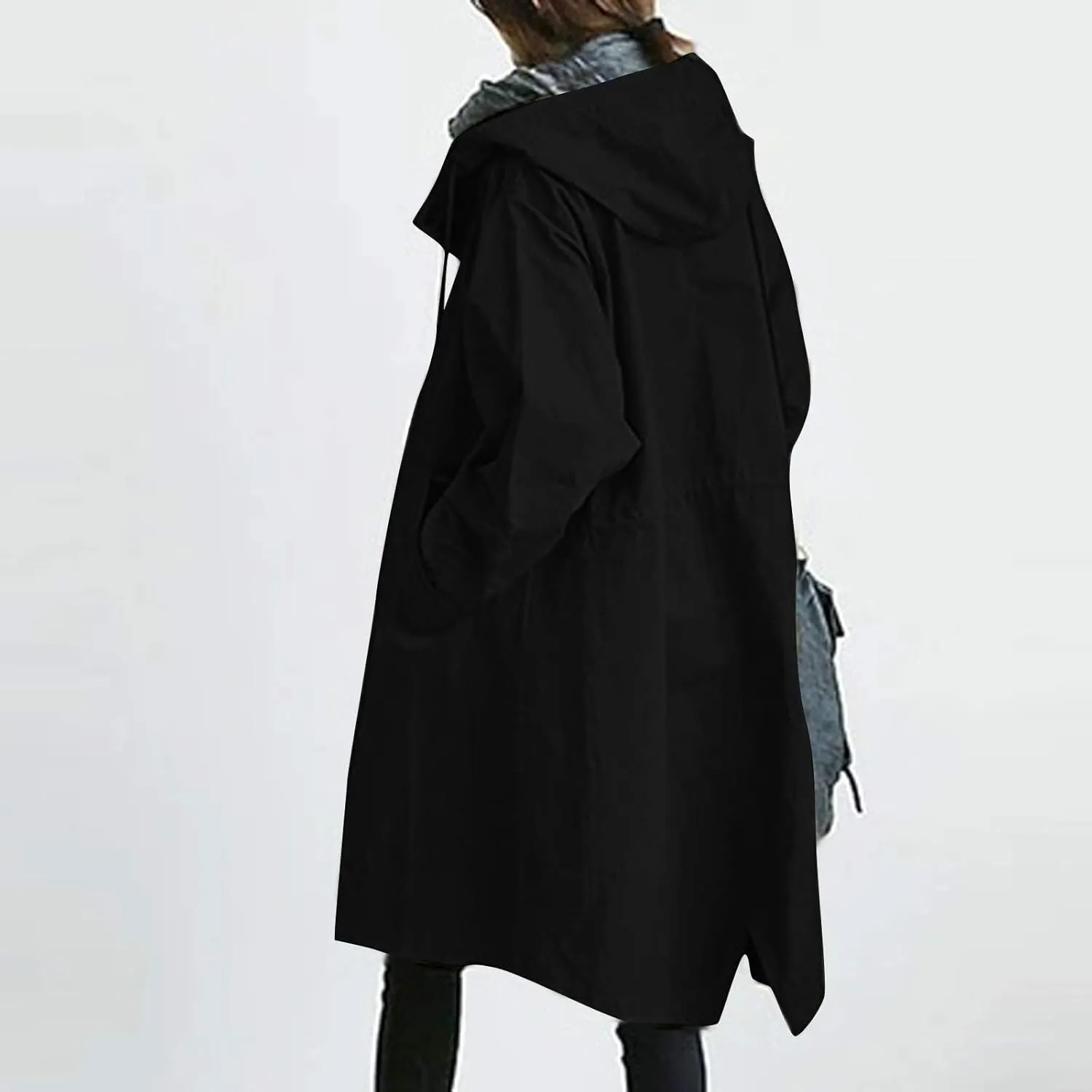 LCMTWX Winter Coats for Women Suit Collar Printed Pocket Jacket Black Trench Coat Trench Coats for Women Fall Wool Coats