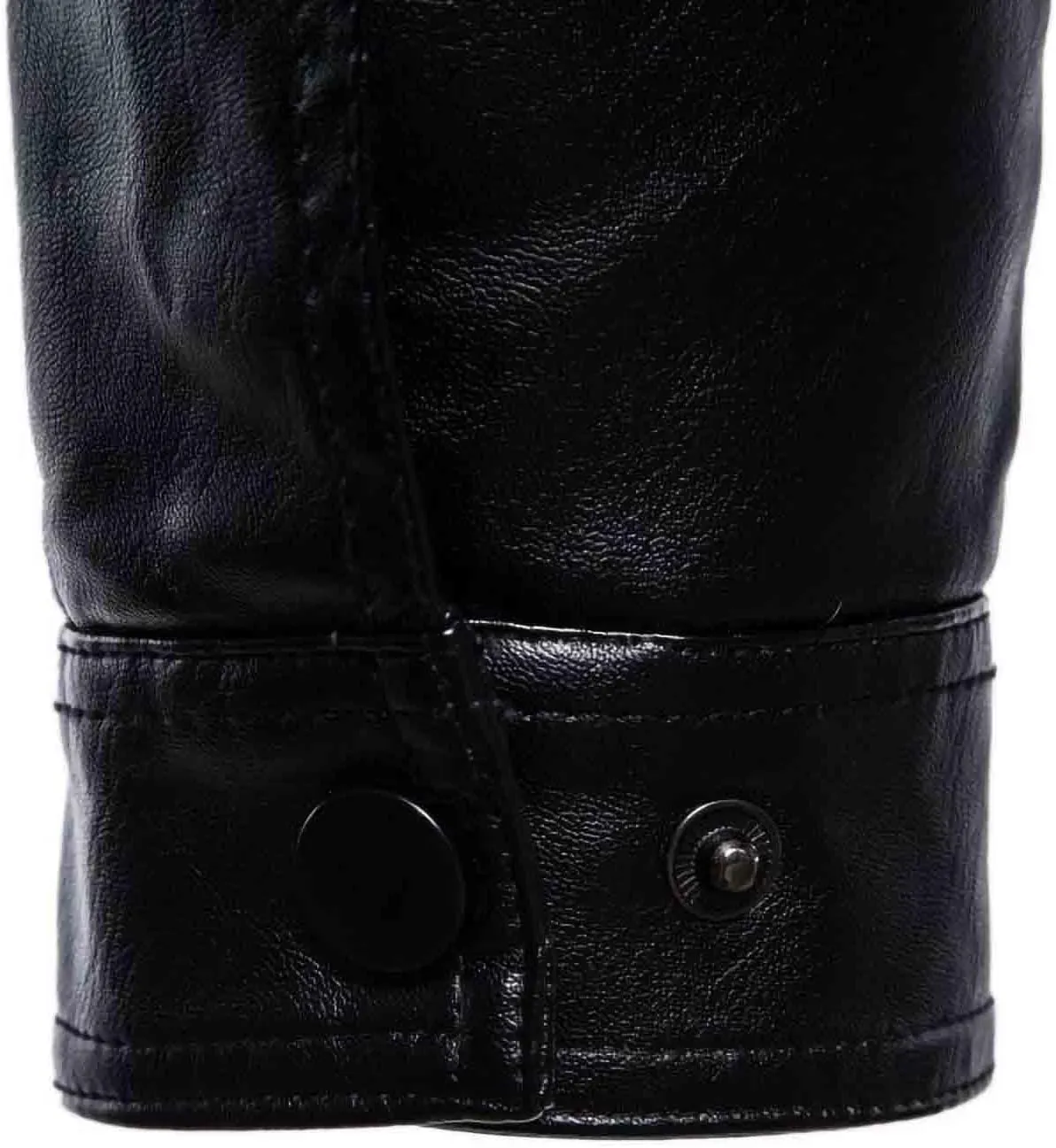 Leather Jacket Men Slim Fit Black Faux Leather Fleece Lined Motorcycle Biker Bomber Jacket with Hood