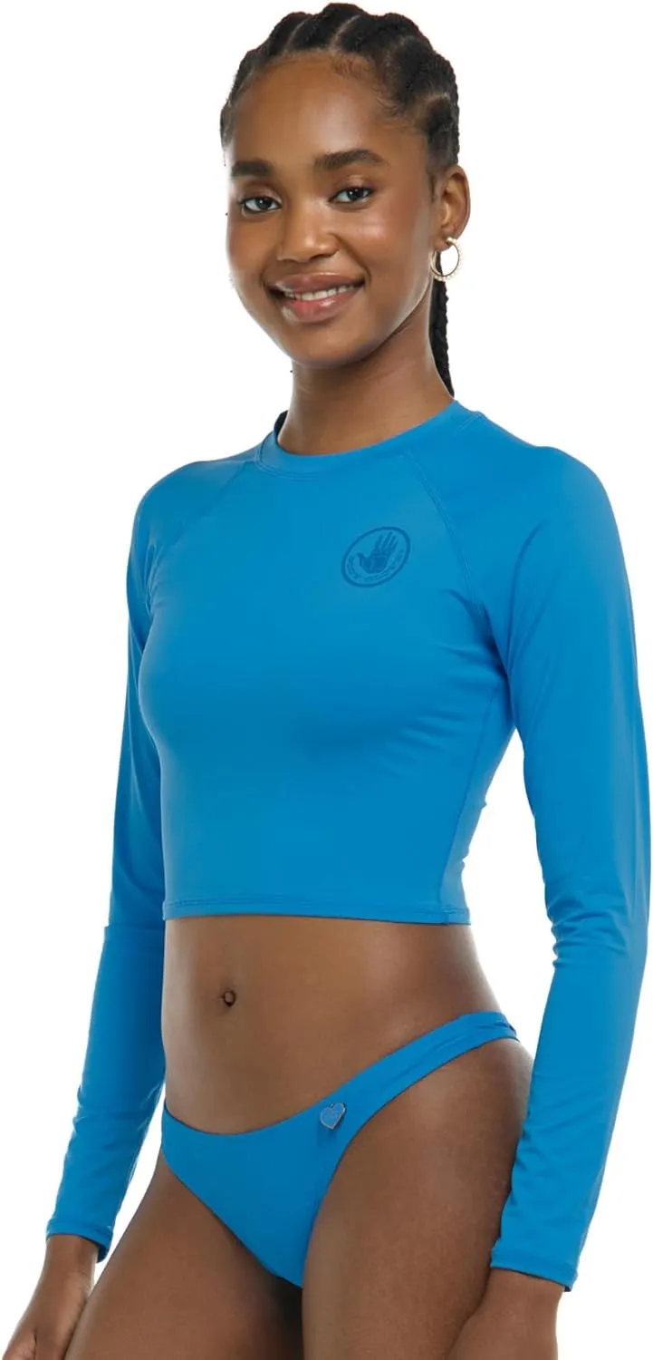 Let It Be Long Sleeve Crop Top Rashguard with UPF 50
