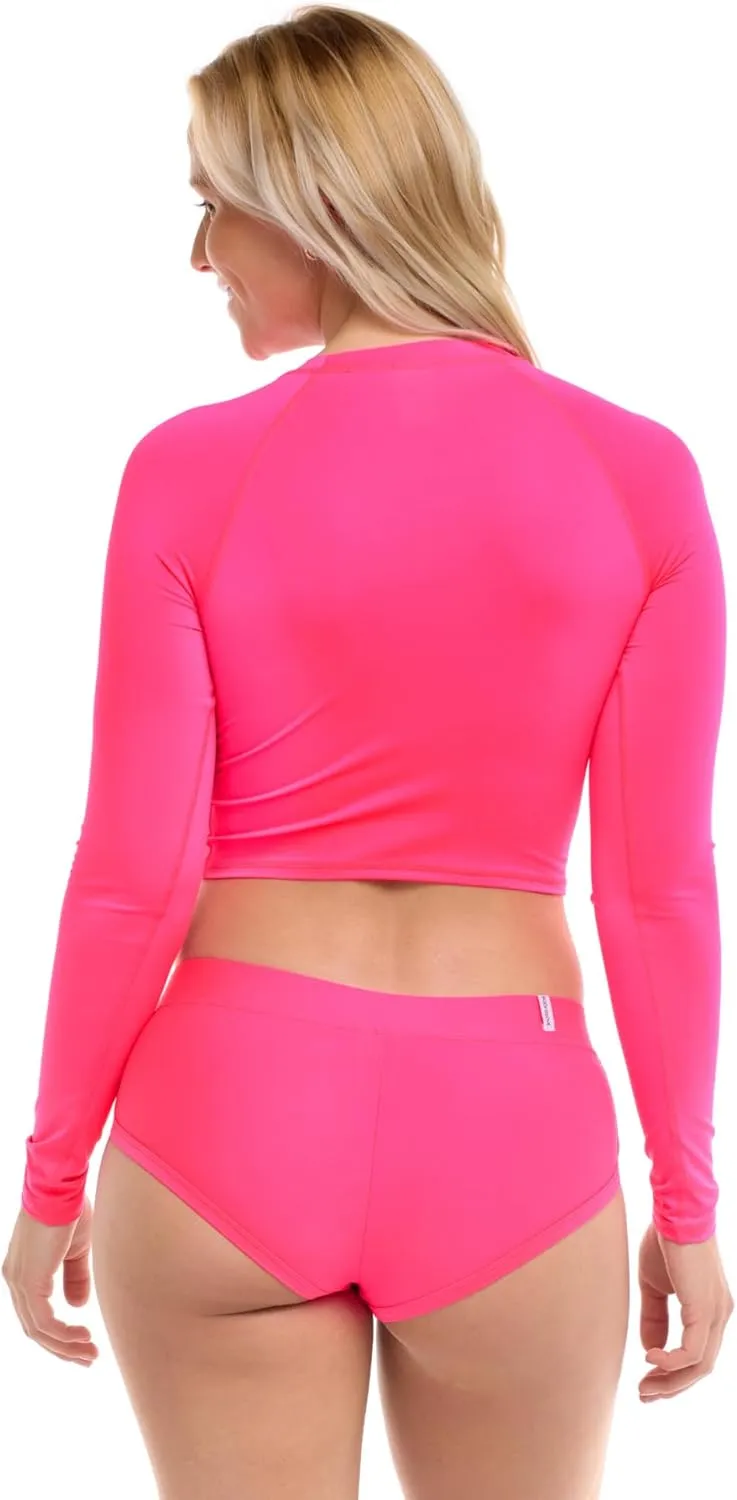 Let It Be Long Sleeve Crop Top Rashguard with UPF 50