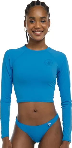 Let It Be Long Sleeve Crop Top Rashguard with UPF 50
