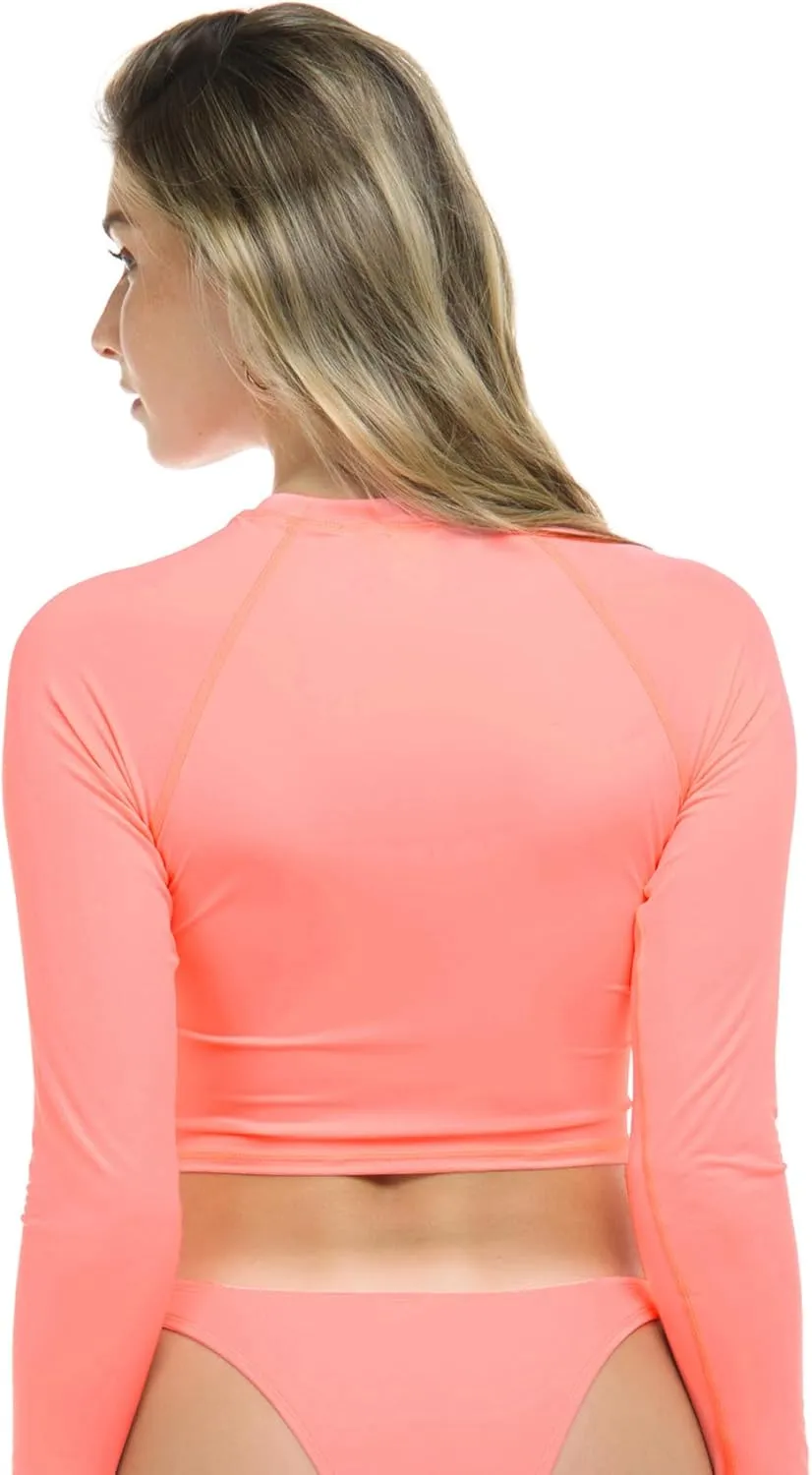Let It Be Long Sleeve Crop Top Rashguard with UPF 50