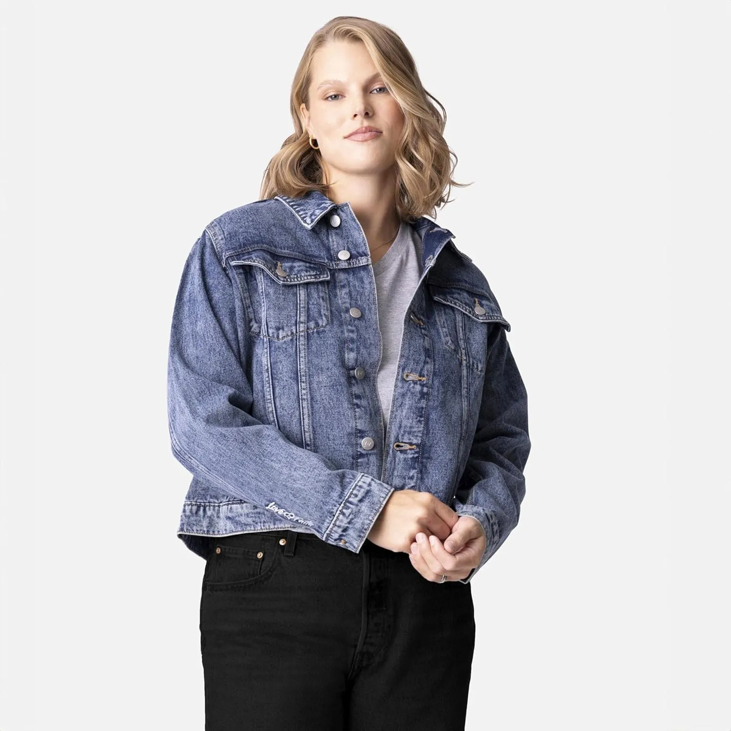 Love in Faith | Faith Cross Denim Jacket | Christian Denim Jacket for Women | Faith-Based Apparel | Christian Gifts