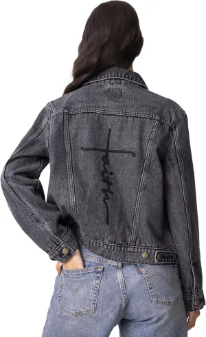 Love in Faith | Faith Cross Denim Jacket | Christian Denim Jacket for Women | Faith-Based Apparel | Christian Gifts