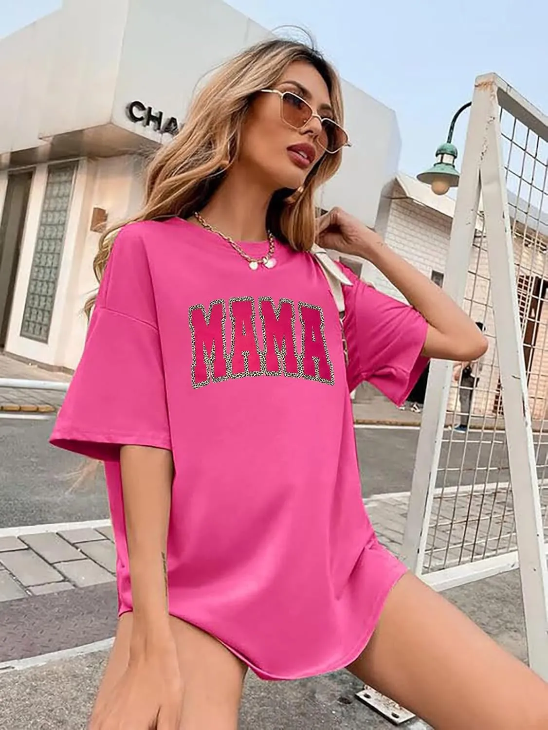 Mama Shirt Women Mama Leopard Oversized Shirt New Mom T Shirt Pregnancy Announcement Blouse