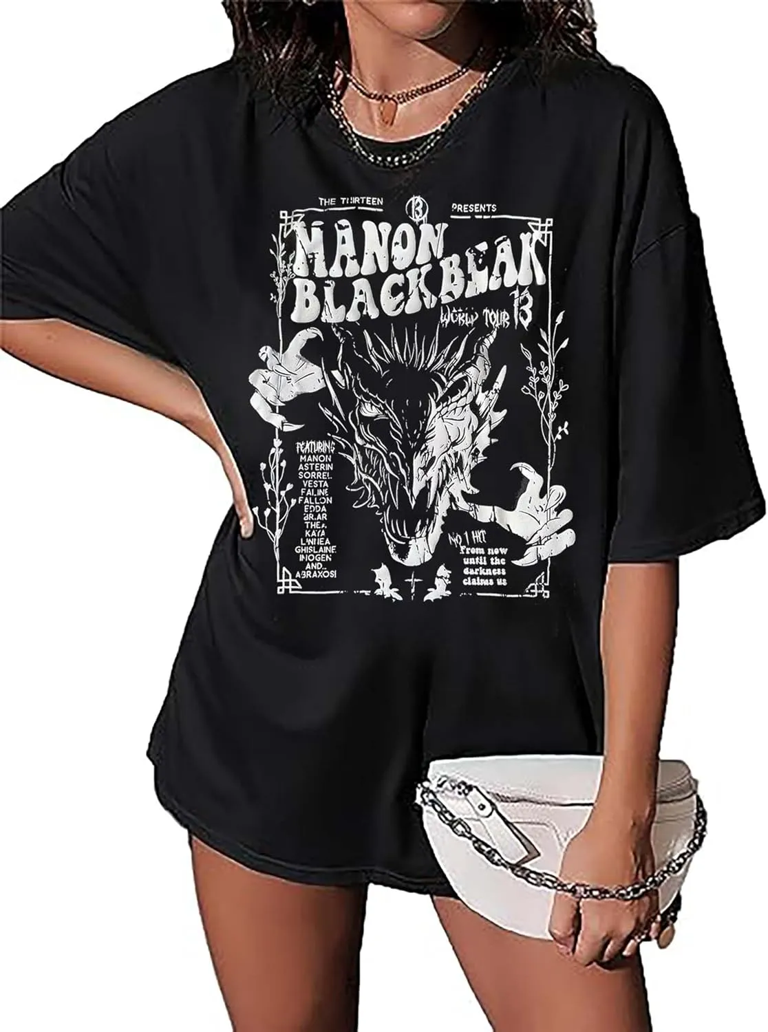 Manon Blackbeak Throne of Glass Oversized Shirt Women Book Lover Fans Top Tees Summer Short Sleeve Shirt