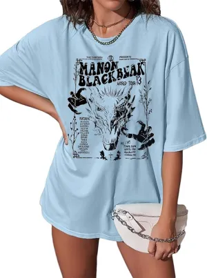 Manon Blackbeak Throne of Glass Oversized Shirt Women Book Lover Fans Top Tees Summer Short Sleeve Shirt