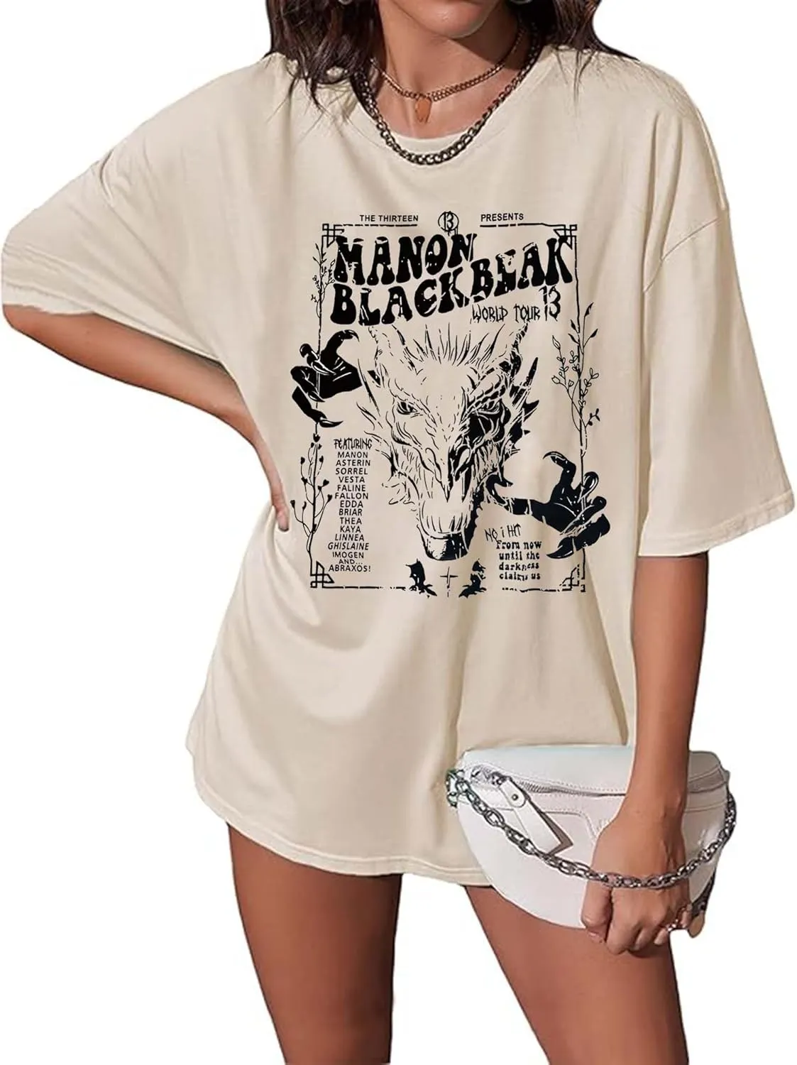 Manon Blackbeak Throne of Glass Oversized Shirt Women Book Lover Fans Top Tees Summer Short Sleeve Shirt