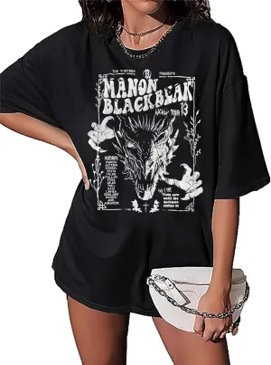 Manon Blackbeak Throne of Glass Oversized Shirt Women Book Lover Fans Top Tees Summer Short Sleeve Shirt