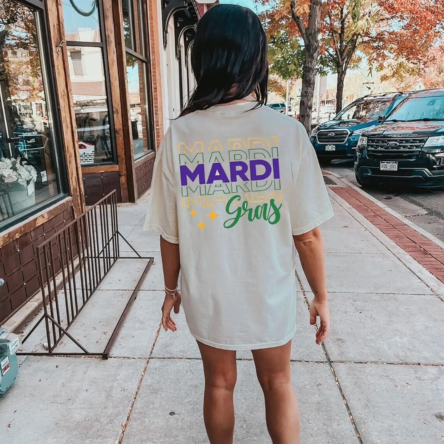 Mardi Gras Oversized Shirt for Women New Orlean Carnival Tee Shirt Outfit Holiday Short Sleeve Tops