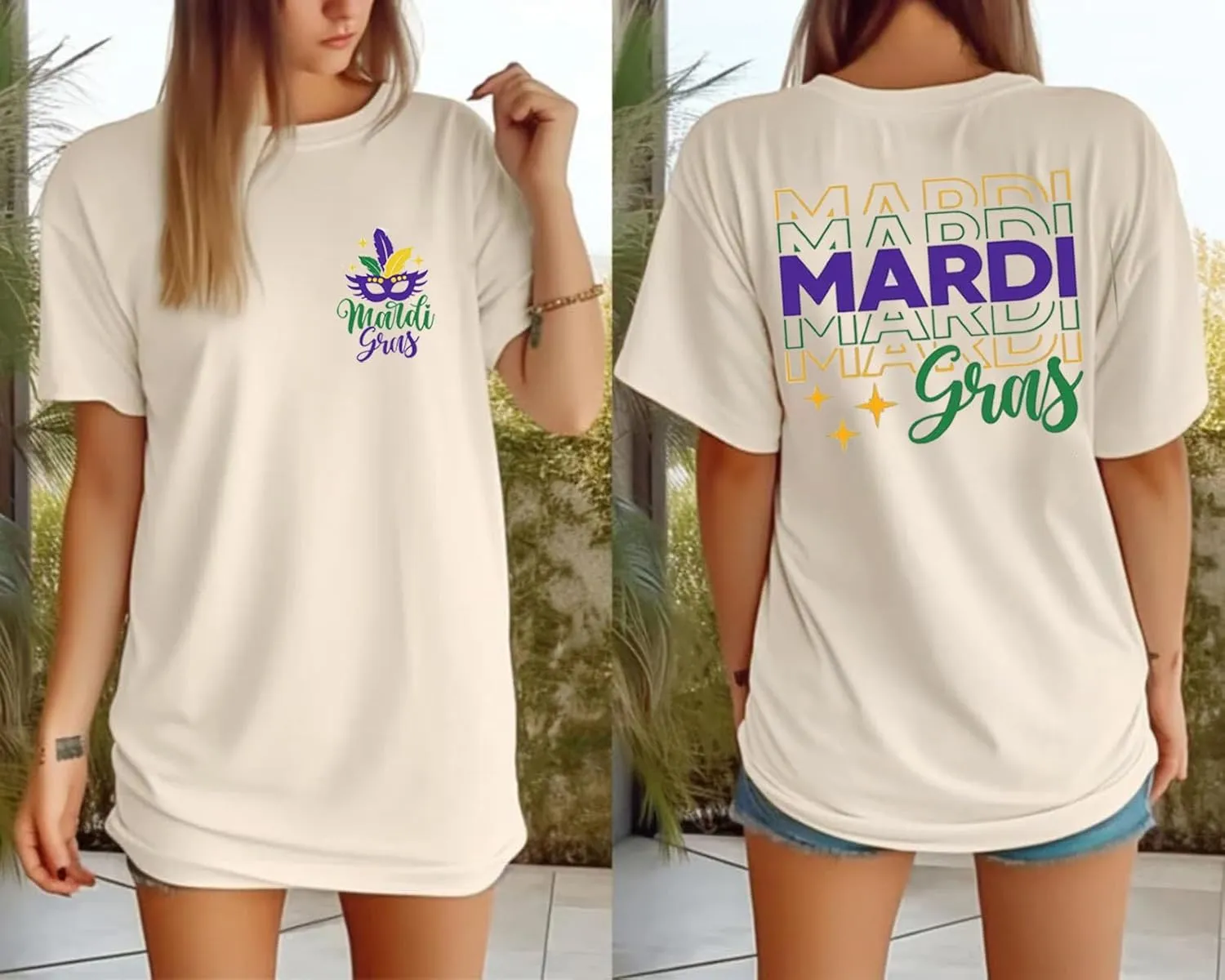 Mardi Gras Oversized Shirt for Women New Orlean Carnival Tee Shirt Outfit Holiday Short Sleeve Tops