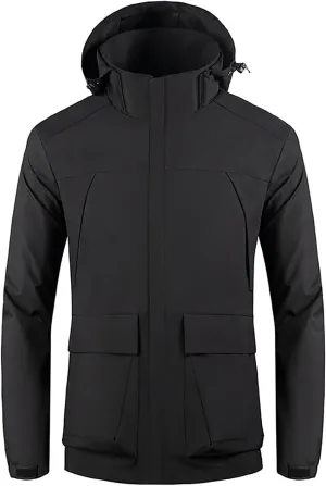 Mens 2023 Raincoat Tactical Jacket Softshell Fleece Hoodie Full Zip up Jackets Coat Lightweight Waterproof Raincoat