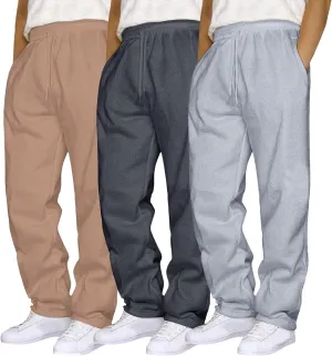 Mens 3 Pack Sweatpants Loose Fleece Casual Trousers Elastic Waist Drawstring Jogger Pants Baggy Running Sports Pants
