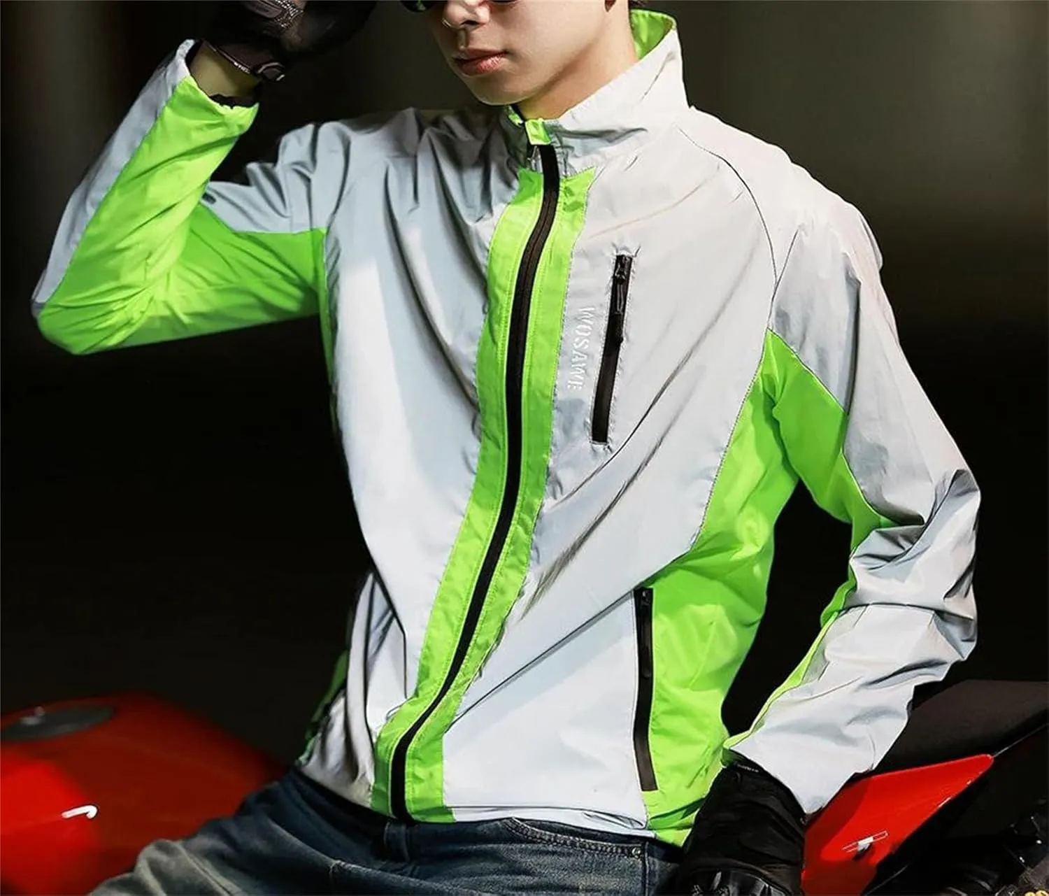 Men's And Women's Spring And Winter Fully Reflective Cycling Jackets Soft Breathable Quick Dry Motorcycle Jackets