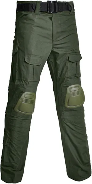 Men's Camouflage Assault/Tactical Pants With Knee Pads, Rip Stop Cargo Camo Hunting Pants