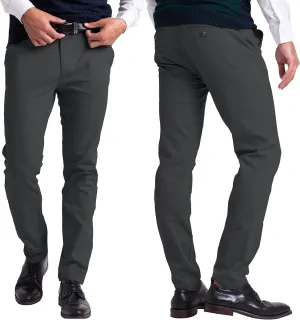 Mens Chino Pants Athletic-Fit Stretch Cotton Comfort Flat Front Casual Stretch Chino Pants All Waist 30W- 40W