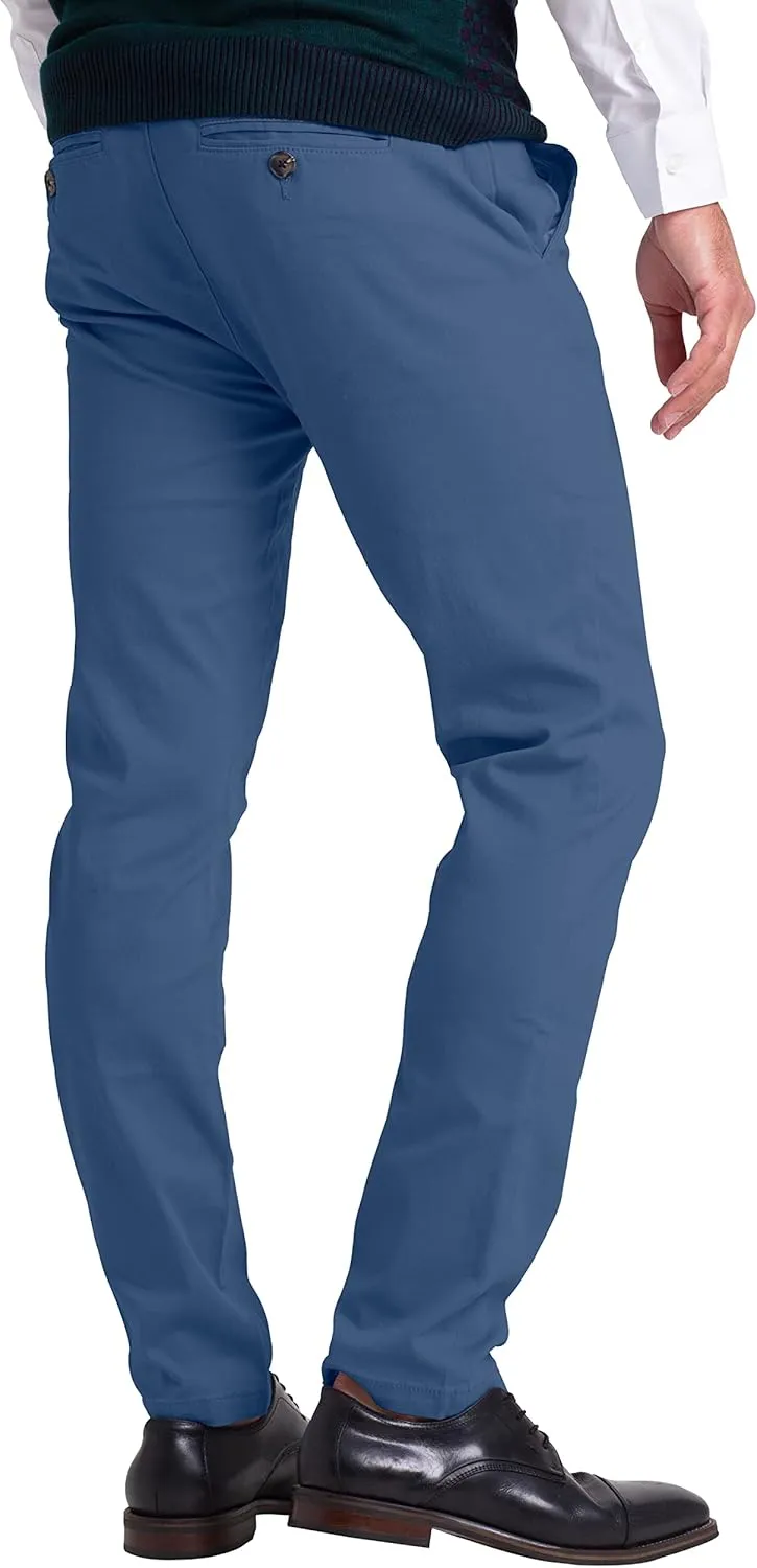 Mens Chino Pants Athletic-Fit Stretch Cotton Comfort Flat Front Casual Stretch Chino Pants All Waist 30W- 40W
