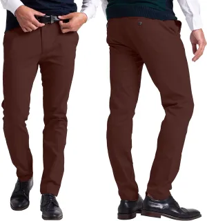 Mens Chino Pants Athletic-Fit Stretch Cotton Comfort Flat Front Casual Stretch Chino Pants All Waist 30W- 40W