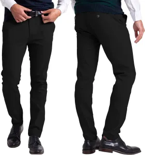 Mens Chino Pants Athletic-Fit Stretch Cotton Comfort Flat Front Casual Stretch Chino Pants All Waist 30W- 40W