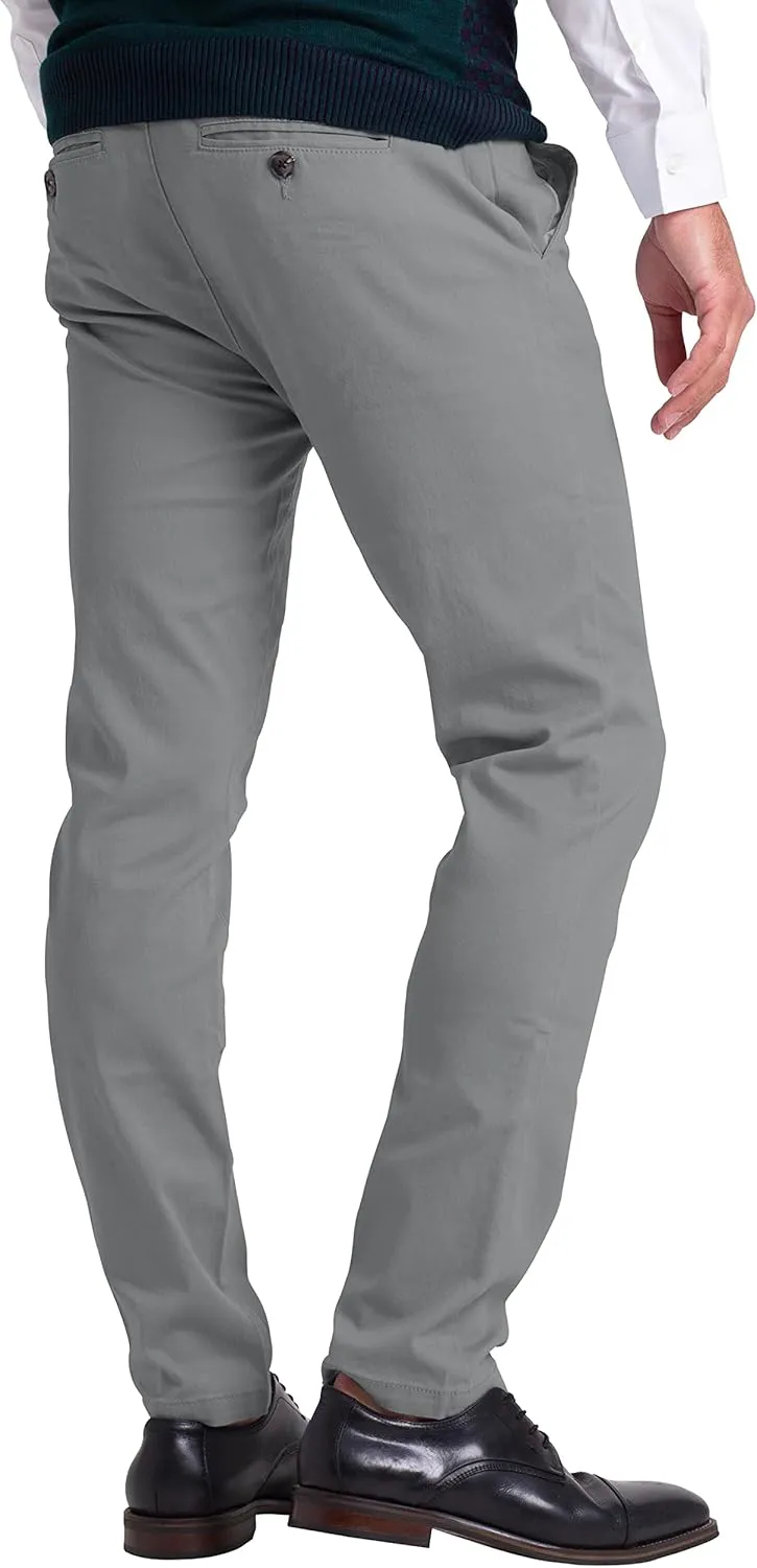 Mens Chino Pants Athletic-Fit Stretch Cotton Comfort Flat Front Casual Stretch Chino Pants All Waist 30W- 40W