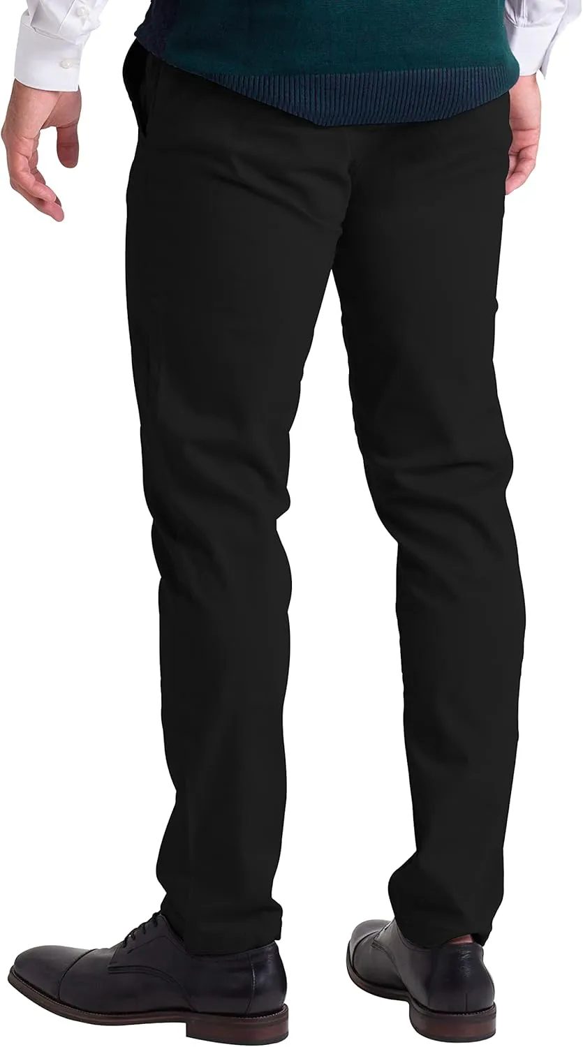 Mens Chino Pants Athletic-Fit Stretch Cotton Comfort Flat Front Casual Stretch Chino Pants All Waist 30W- 40W