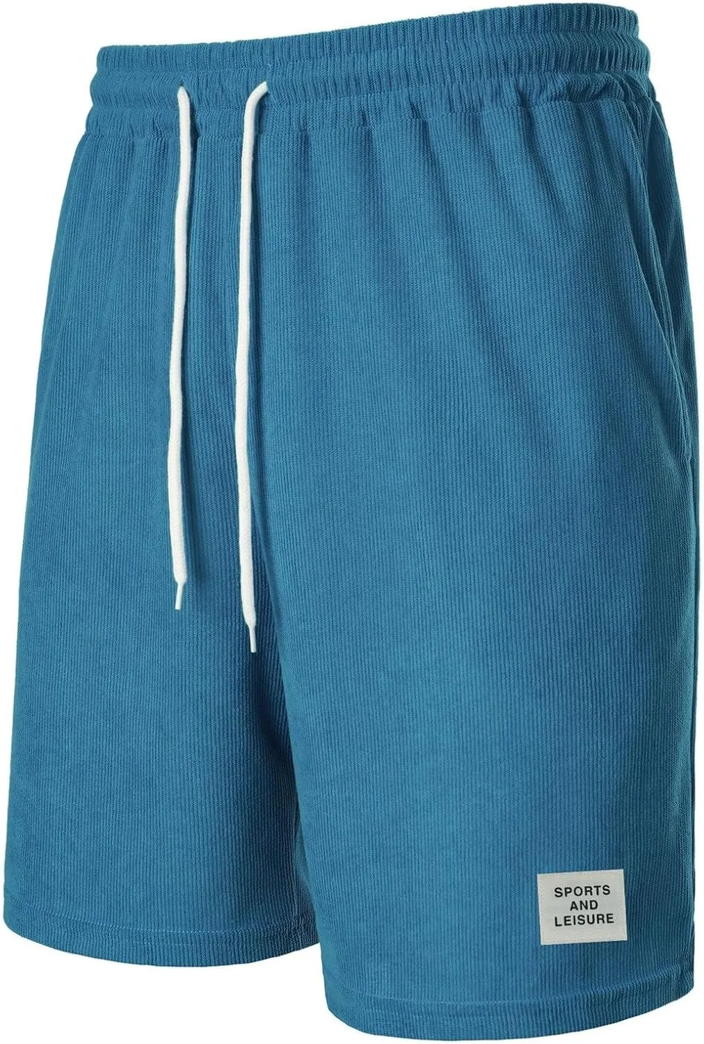 Men's Corduroy Shorts 2024 Casual Elastic Waist Drawstring Shorts Lightweight Summer Beach Shorts Active Track Shorts