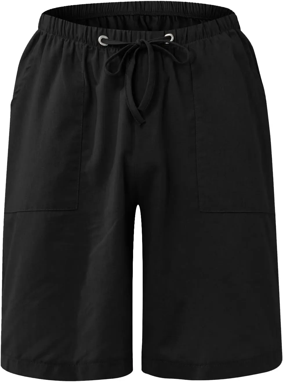 Men's Cotton Linen Shorts Elastic Waist Drawstring Shorts with Pockets Baggy Running Shorts Basketball Shorts