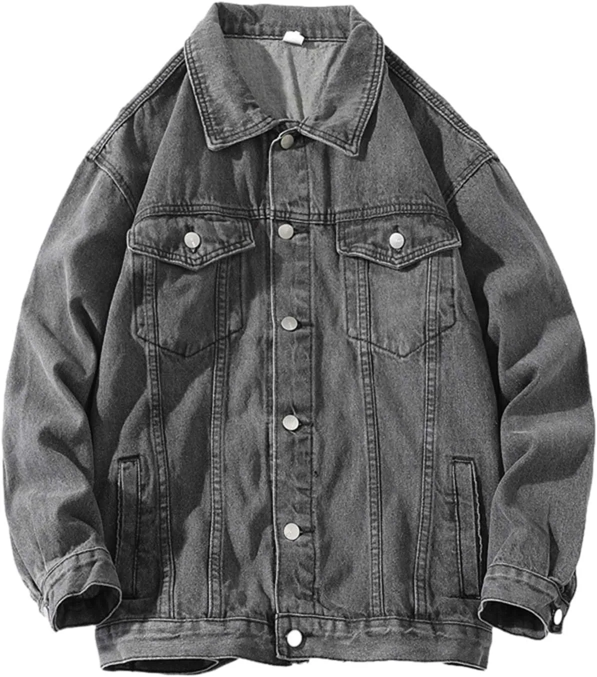 Mens Distressed Denim Jacket Button Down Jean Coat Casual Long Sleeve Trucker Hooded Jackets Outwear ined Denim Jacket