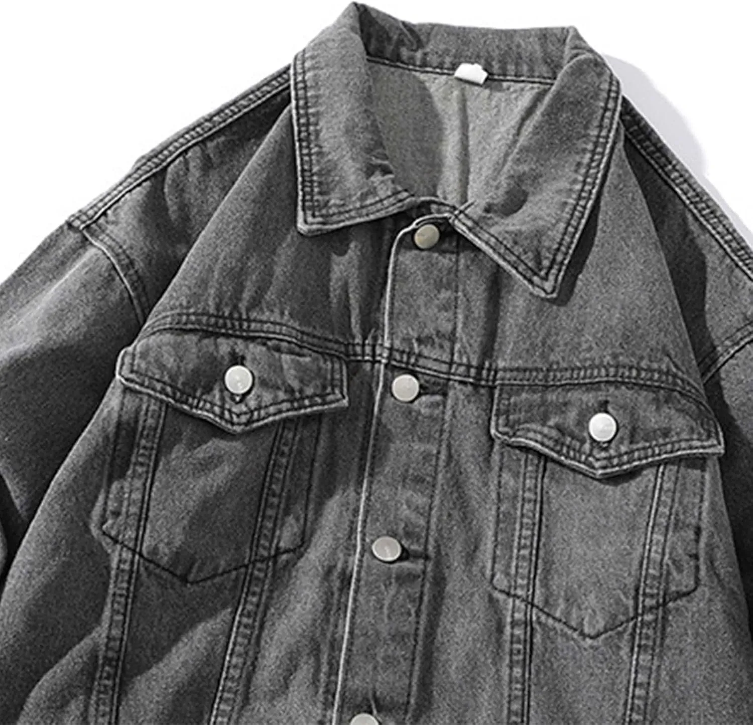 Mens Distressed Denim Jacket Button Down Jean Coat Casual Long Sleeve Trucker Hooded Jackets Outwear ined Denim Jacket