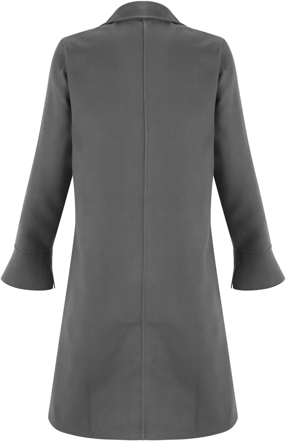 Mens Double Breasted Trench Coat Full Length Classic Black Faux Leather Long Coat Soft Scarf Single Breasted Pea Coat