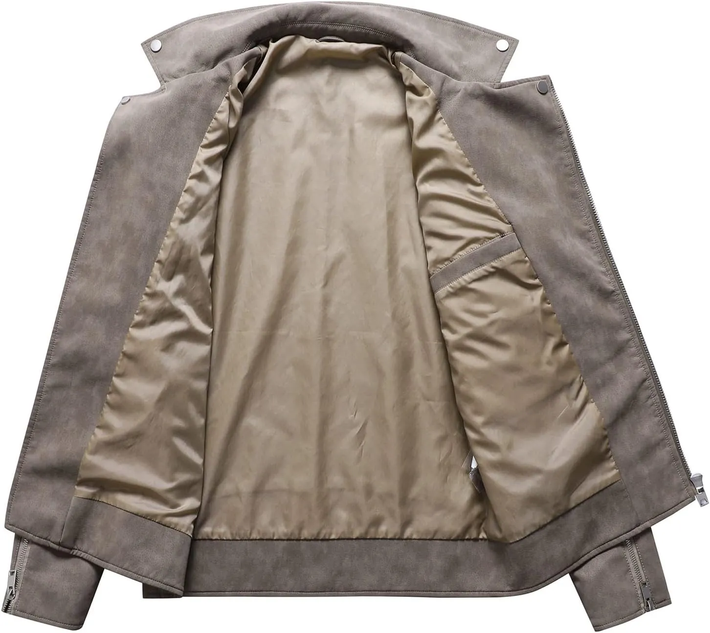 Mens Faux Leather Jacket PU Leather Retro Zip-Up Stylish Motorcycle Biker Jacket Long Sleeve Steampunk Coat