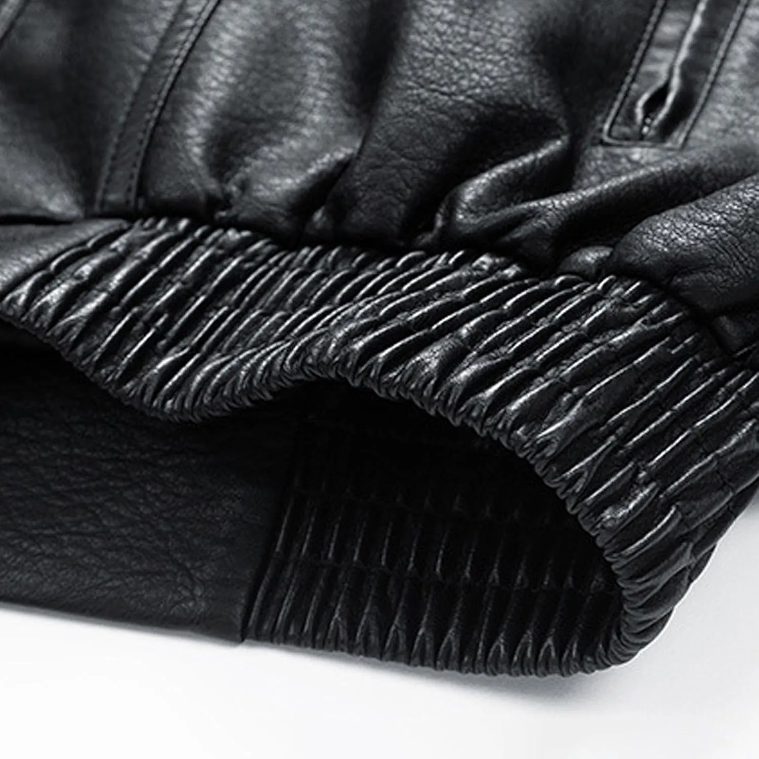 Mens Faux Leather Motorcycle Jacket Fall Fashion Casual Lightweight Coat Biker Bomber Jacket with Pockets