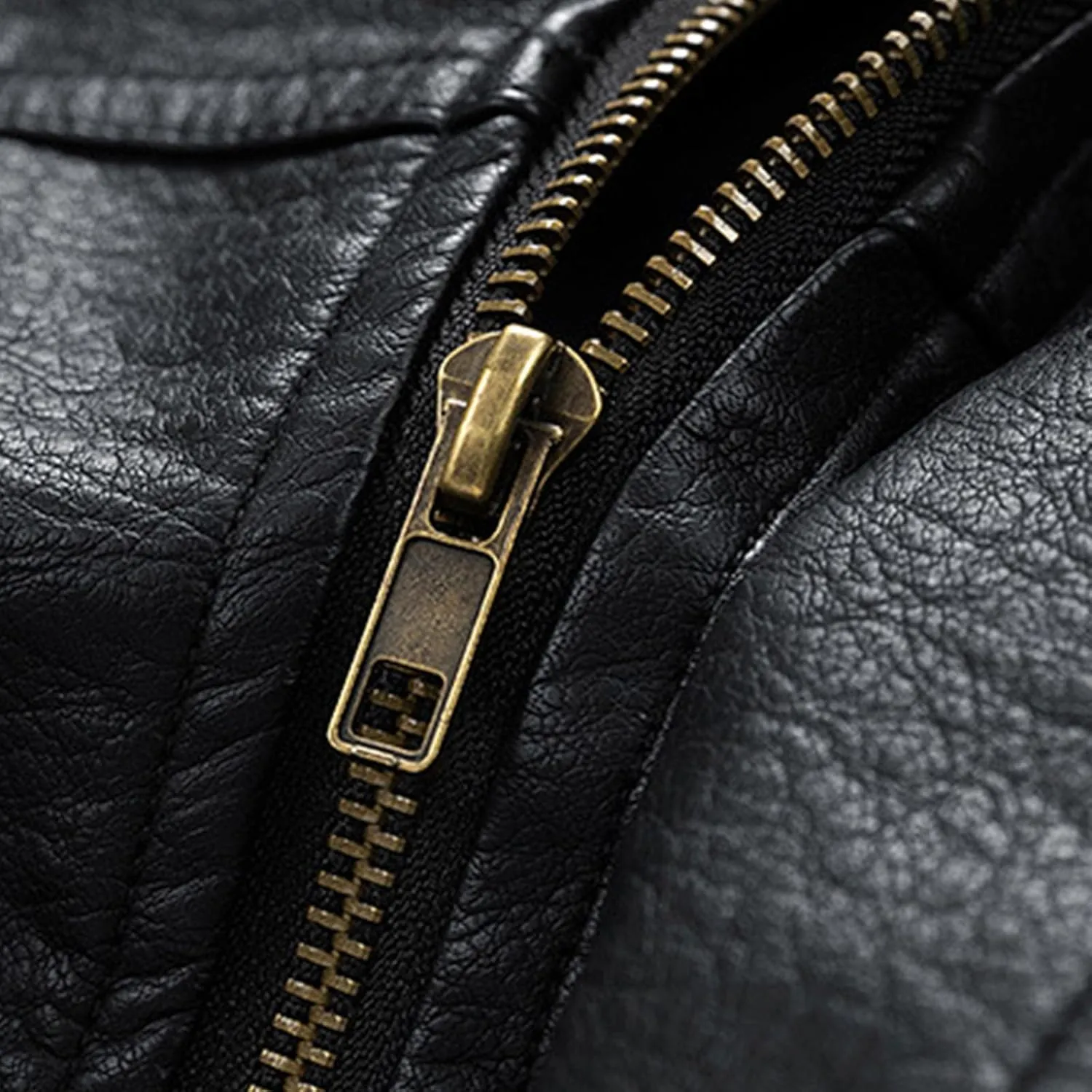 Mens Faux Leather Motorcycle Jacket Fall Fashion Casual Lightweight Coat Biker Bomber Jacket with Pockets