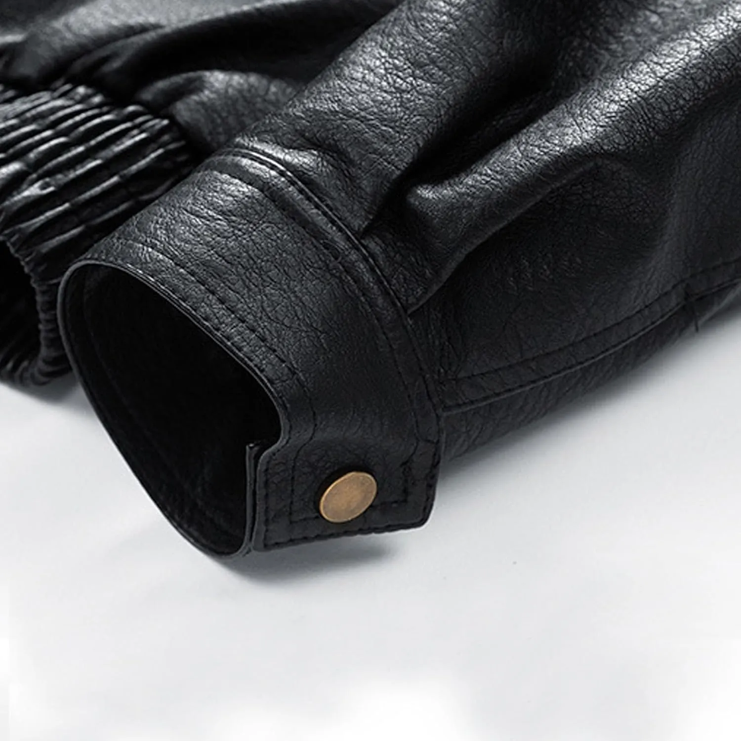 Mens Faux Leather Motorcycle Jacket Fall Fashion Casual Lightweight Coat Biker Bomber Jacket with Pockets