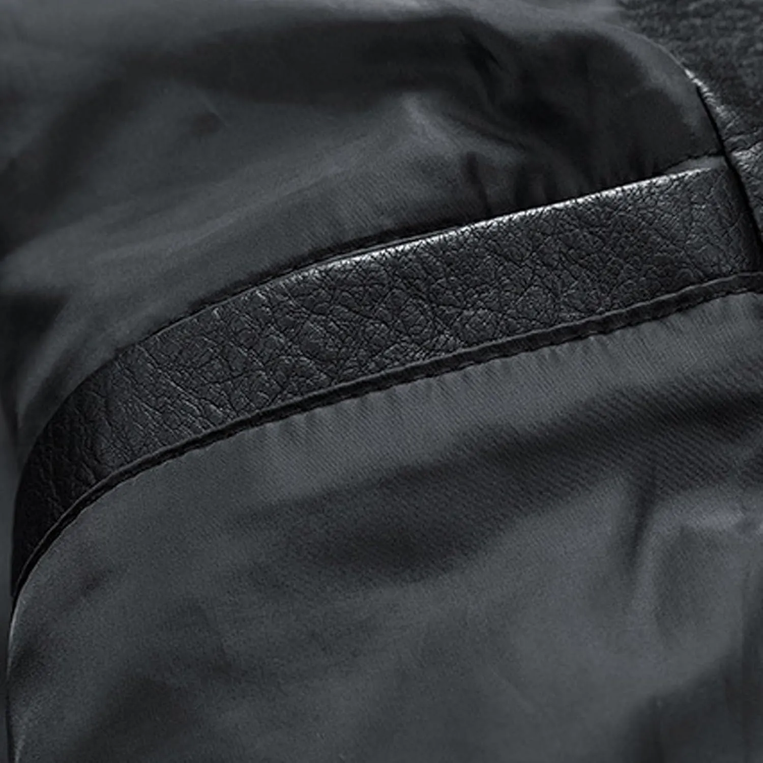 Mens Faux Leather Motorcycle Jacket Fall Fashion Casual Lightweight Coat Biker Bomber Jacket with Pockets