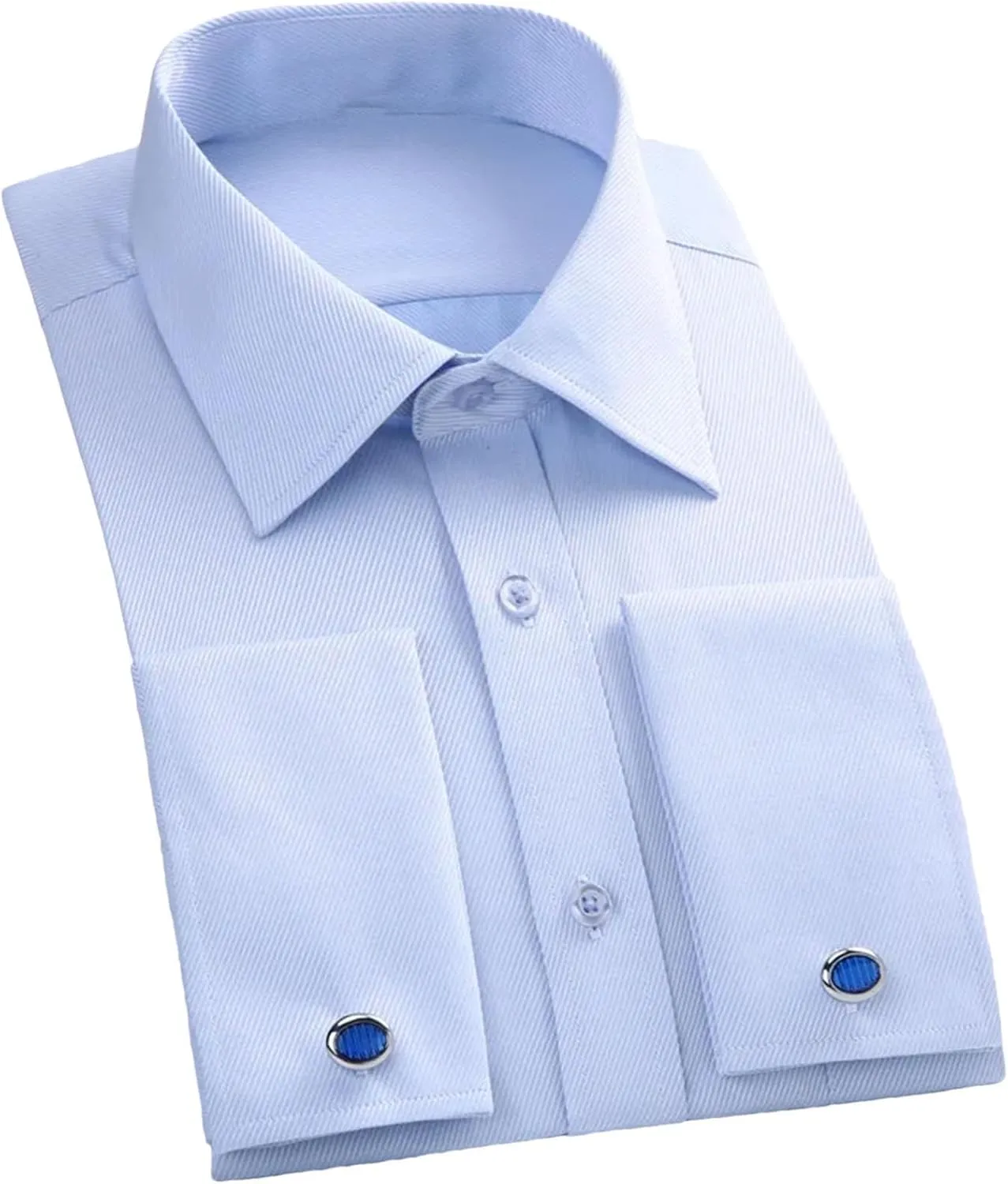 Men's French Cuff Dress Shirt Long Sleeve Formal Business Buttons Shirt Party Wedding Shirt