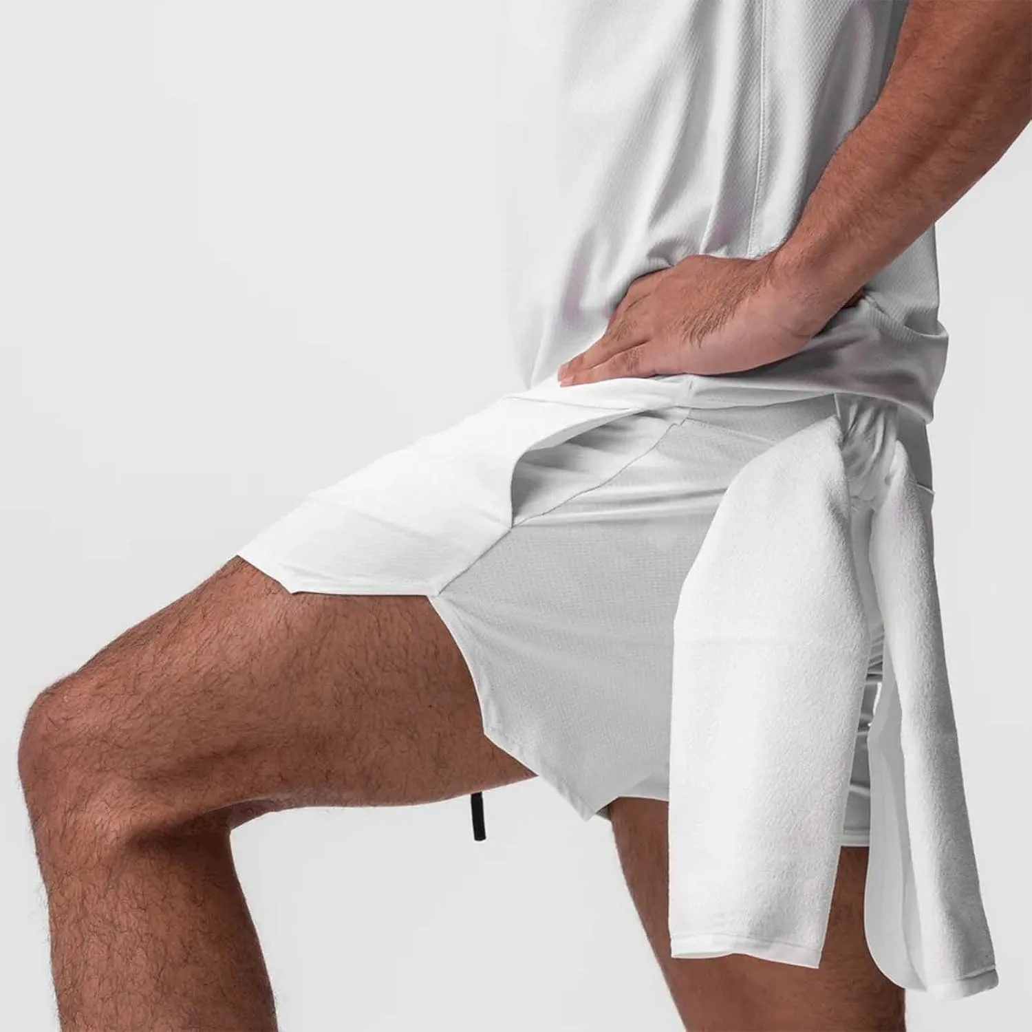 Mens Low Rise Split Shorts Quick Dry Gym Workout Shorts Boxers Shorts Cotton Sleep Shorts Running Athletic Shorts