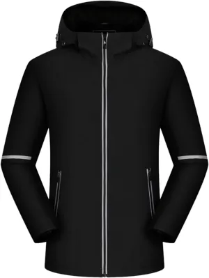 Mens Rain Jacket Waterproof Lightweight Packable Rain Shell Raincoat with Hood for Golf Hiking Mountain Jacket